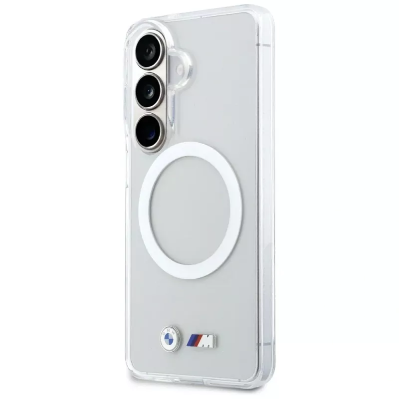 Custodia MagSafe BMW IML Shockproof Metal Logo per Samsung Galaxy S26 trasparente