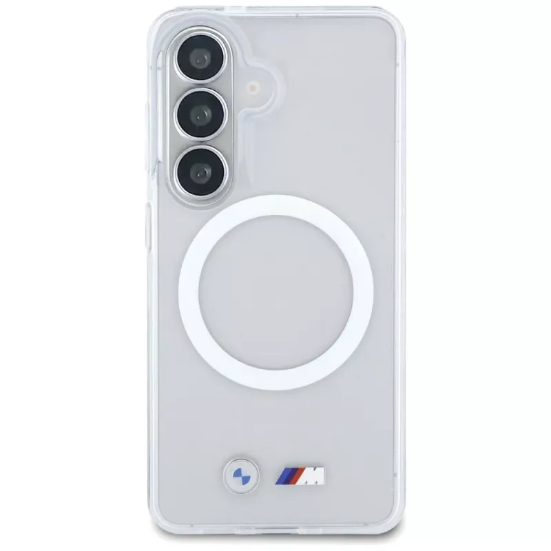 Custodia MagSafe BMW IML Shockproof Metal Logo per Samsung Galaxy S26 trasparente