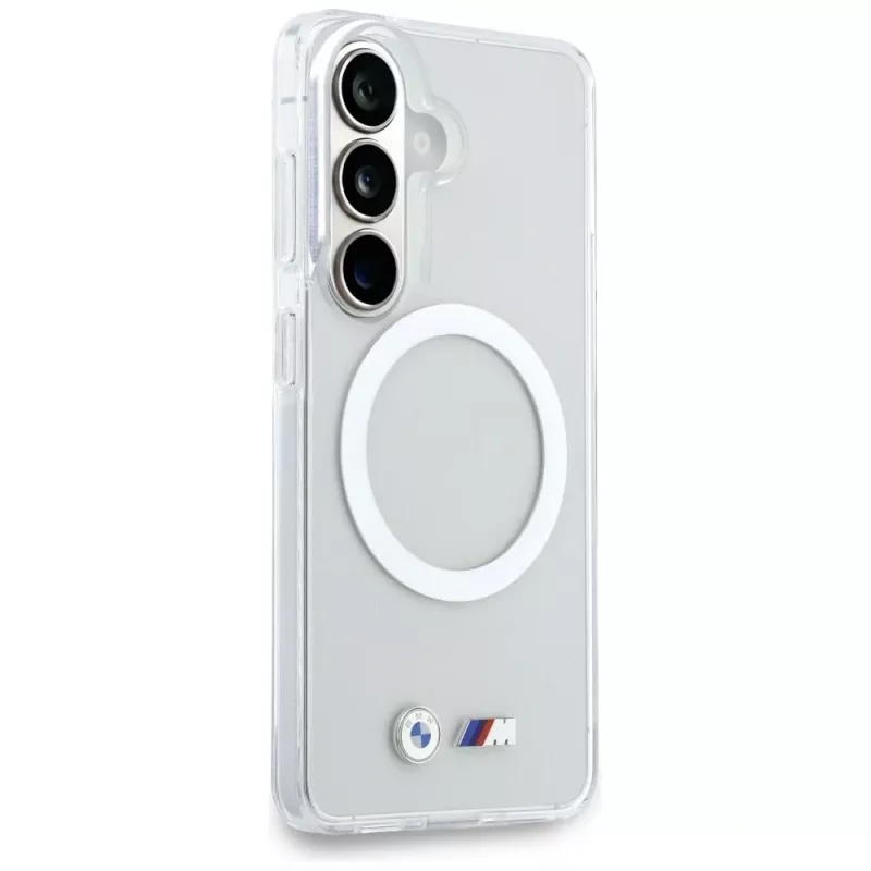 Custodia MagSafe BMW IML Shockproof Metal Logo per Samsung Galaxy S26 trasparente