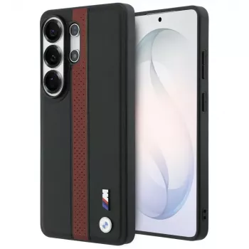 Custodia MagSafe BMW Perforated Stripe Logo per Samsung Galaxy S26 Ultra rosso
