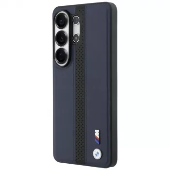 Custodia MagSafe BMW Perforated Stripe Logo per Samsung Galaxy S26 Ultra blu navy