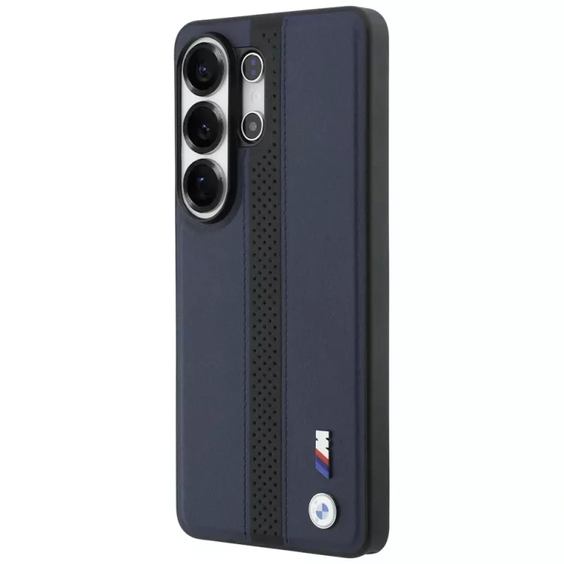 Custodia MagSafe BMW Perforated Stripe Logo per Samsung Galaxy S26 Ultra blu navy