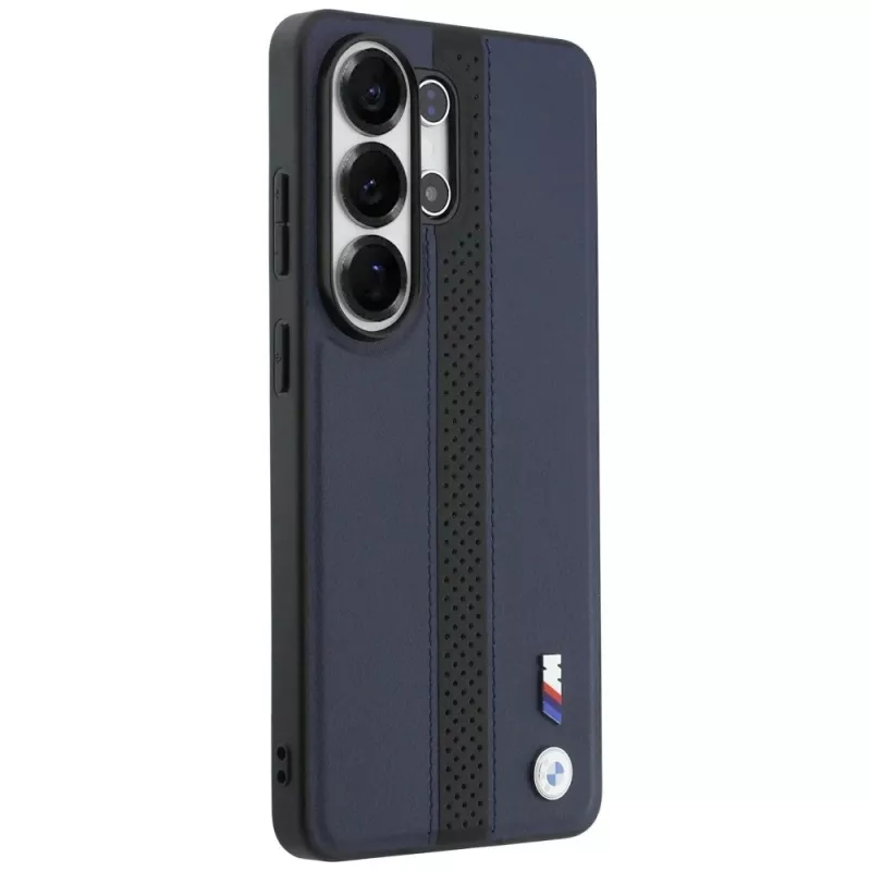 Custodia MagSafe BMW Perforated Stripe Logo per Samsung Galaxy S26 Ultra blu navy