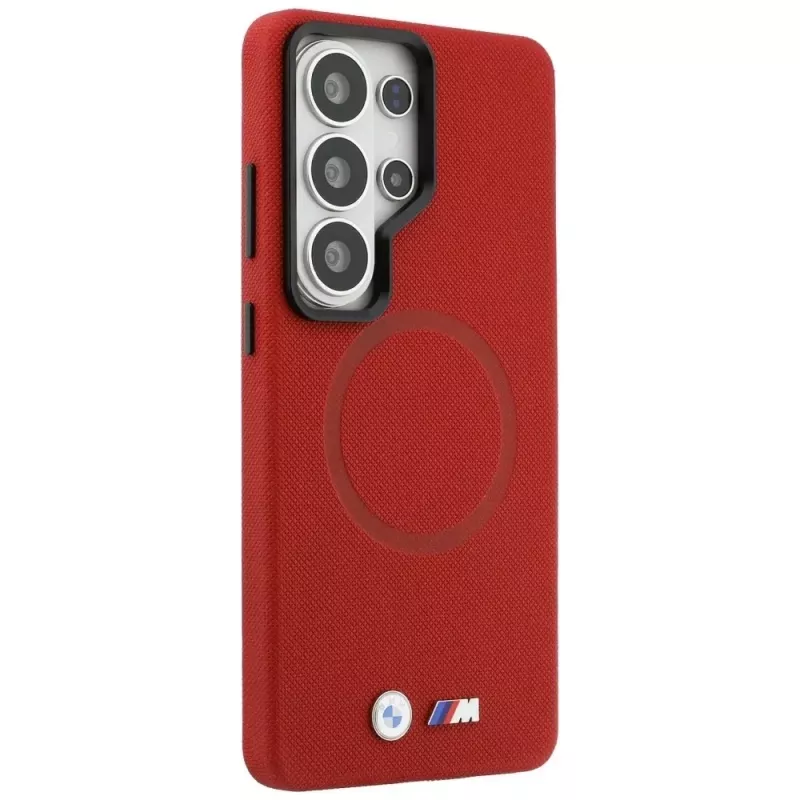 Custodia MagSafe BMW M Metal Logo per Samsung Galaxy S26 Ultra rosso