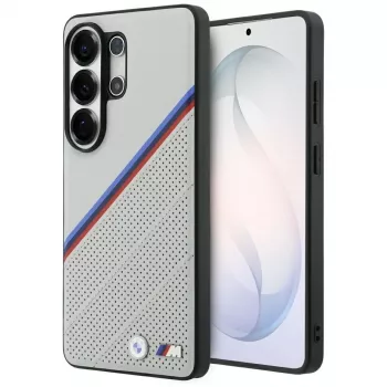 Custodia MagSafe BMW Tricolor Metal Logo per Samsung Galaxy S26 Ultra grigio