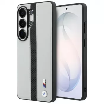 Custodia MagSafe BMW Perforated Stripe Logo per Samsung Galaxy S26 Ultra grigio