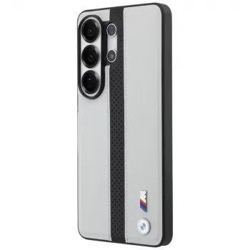Custodia MagSafe BMW Perforated Stripe Logo per Samsung Galaxy S26 Ultra grigio