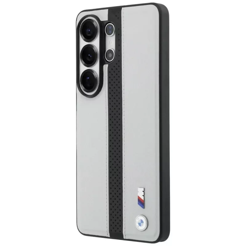 Custodia MagSafe BMW Perforated Stripe Logo per Samsung Galaxy S26 Ultra grigio