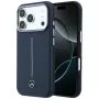 Custodia MagSafe Mercedes Leather Semi Wrap Iconic Line per iPhone 17 Pro Max blu navy