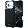 Custodia MagSafe Mercedes Leather Semi Wrap Wood Effect per Apple iPhone 17 Pro nero