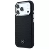 Custodia MagSafe Mercedes Leather Semi Wrap Wood Effect per Apple iPhone 17 Pro nero