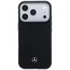Custodia MagSafe Mercedes Leather Semi Wrap Wood Effect per Apple iPhone 17 Pro nero
