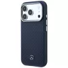 Custodia MagSafe Mercedes Leather Semi Wrap Wood Effect per iPhone 17 Pro Max blu navy