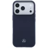 Custodia MagSafe Mercedes Leather Semi Wrap Wood Effect per iPhone 17 Pro Max blu navy