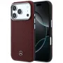 Custodia MagSafe Mercedes Leder Semi Wrap Wood Effect per iPhone 17 Pro Max rosso