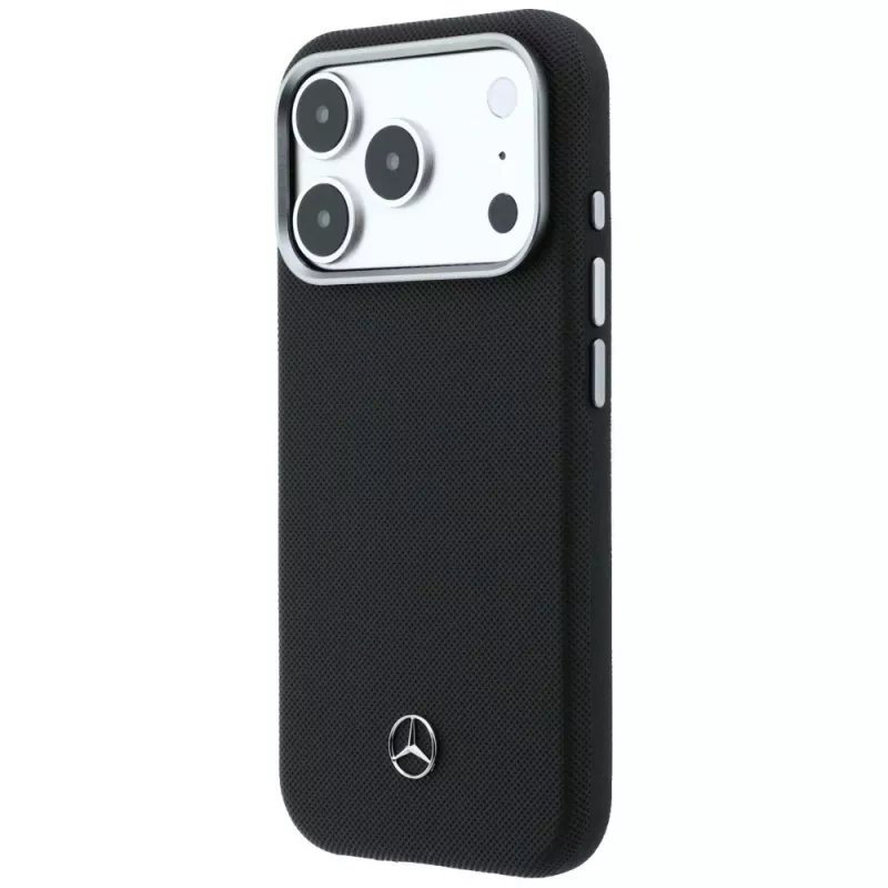 Custodia MagSafe Mercedes Leather Semi Wrap Wood Effect per iPhone 17 Pro Max nero