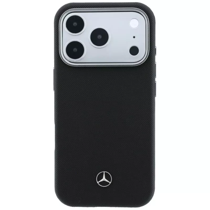 Custodia MagSafe Mercedes Leather Semi Wrap Wood Effect per iPhone 17 Pro Max nero