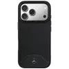 Custodia in pelle Mercedes-Benz effetto legno e Curve MagSafe per iPhone 17 Pro, nero