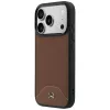Mercedes Custodia MagSafe in pelle effetto legno e curve per iPhone 17 Pro Camel