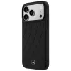 Custodia in pelle Mercedes-Benz con Crossed Lines MagSafe per iPhone 17 Pro, nero