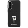 Karl Lagerfeld Fixed Glitter Ikonik Logo Metal Pin Case per Samsung Galaxy A37 5G nero