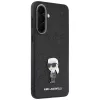Karl Lagerfeld Fixed Glitter Ikonik Logo Metal Pin Back Cover per Samsung Galaxy A57 5G, Nero