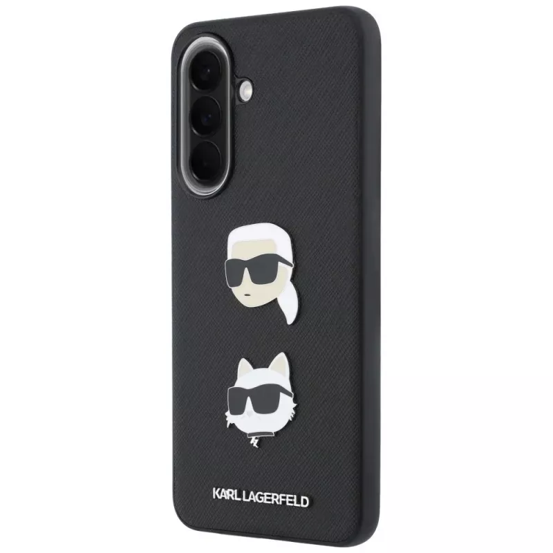 KARL LAGERFELD Custodia per Samsung Galaxy A37 5G con Karl & Choupette Heads, Pins & Logo, nero