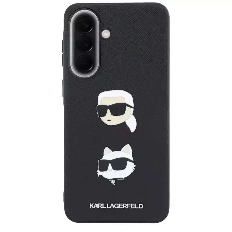 KARL LAGERFELD Custodia per Samsung Galaxy A37 5G con Karl & Choupette Heads, Pins & Logo, nero