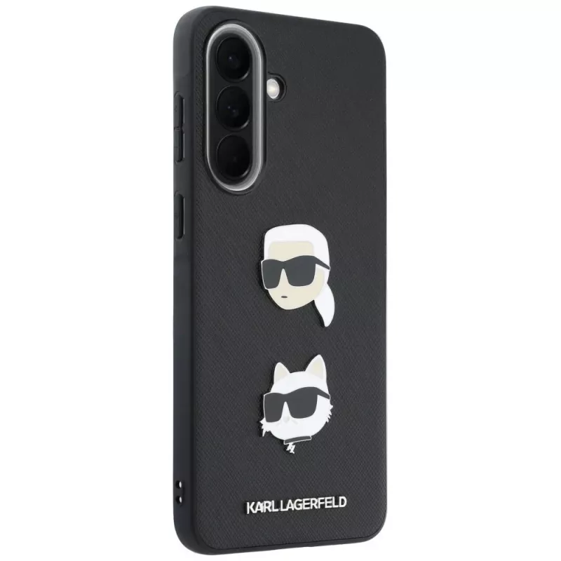KARL LAGERFELD Custodia per Samsung Galaxy A37 5G con Karl & Choupette Heads, Pins & Logo, nero