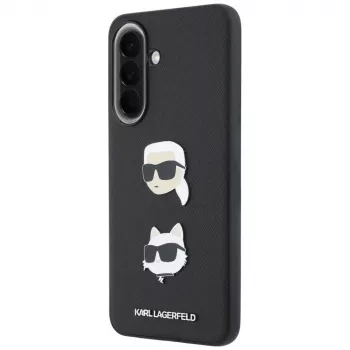 KARL LAGERFELD Custodia protettiva per Samsung Galaxy A57 5G, nero, con Karl & Choupette Heads, Pins & Logo