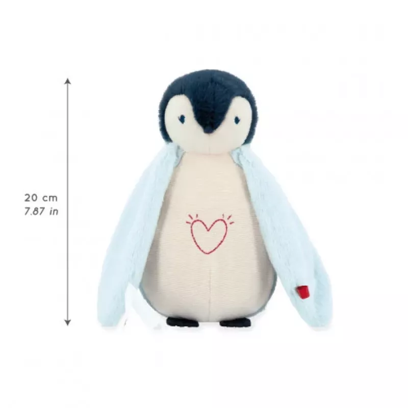 Kaloo Complices Pinguino peluche luce notturna con LED 7 colori e ninne nanne