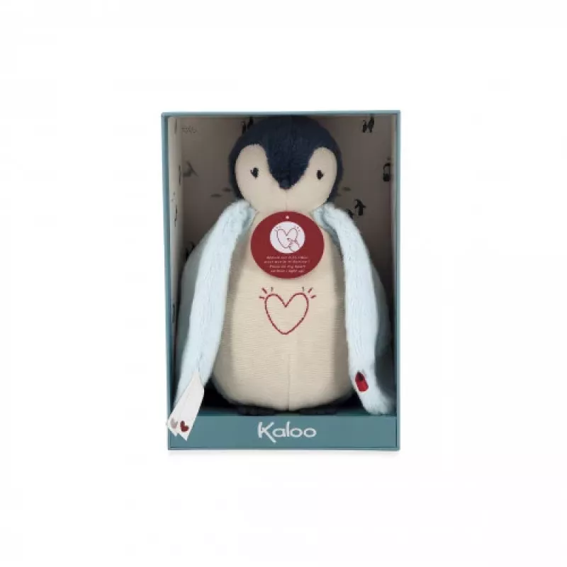 Kaloo Complices Pinguino peluche luce notturna con LED 7 colori e ninne nanne