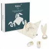 Kaloo Set regalo 3-in-1 coniglietto (doudou + anello dentizione + stivaletti) crema collezione Lapinoo