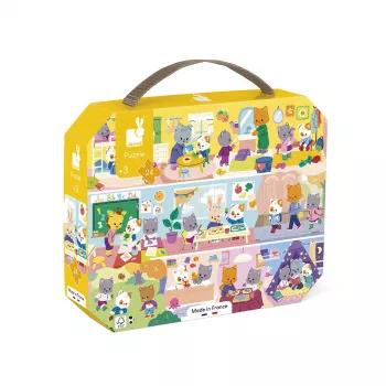 Janod puzzle in valigetta routine quotidiana 24 pezzi 3+ Made in France