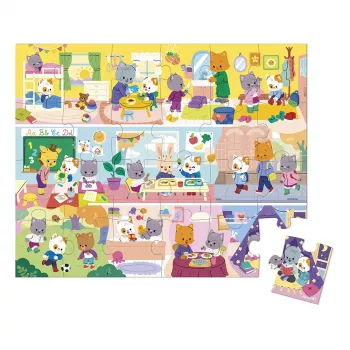 Janod puzzle in valigetta routine quotidiana 24 pezzi 3+ Made in France