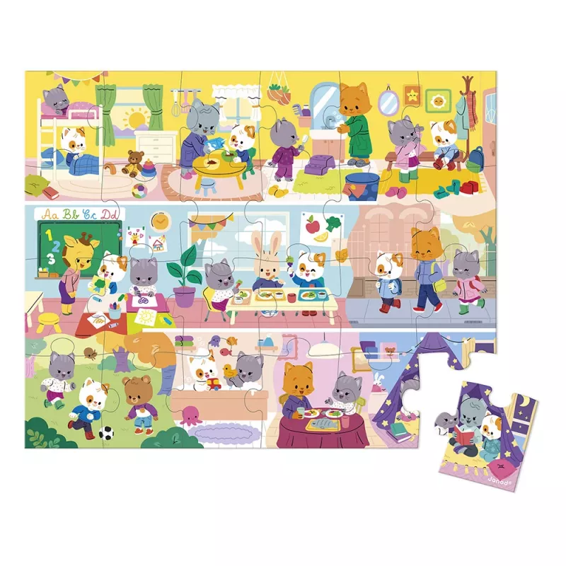 Janod puzzle in valigetta routine quotidiana 24 pezzi 3+ Made in France