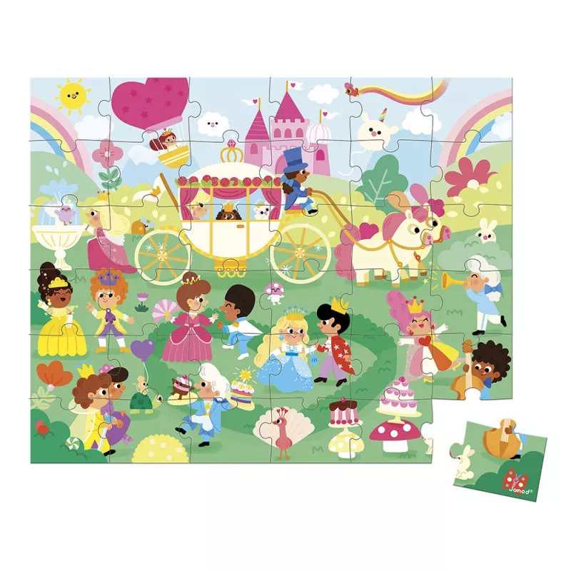 Janod Puzzle in valigetta Principesse 36 pezzi 4+ Made in France
