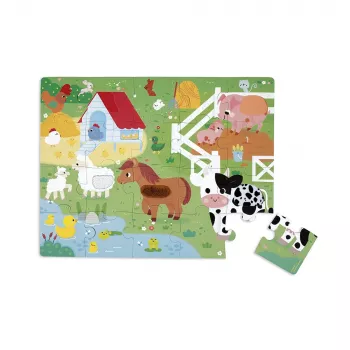 Janod Puzzle tattile sensoriale Fattoria 20 pezzi 2+