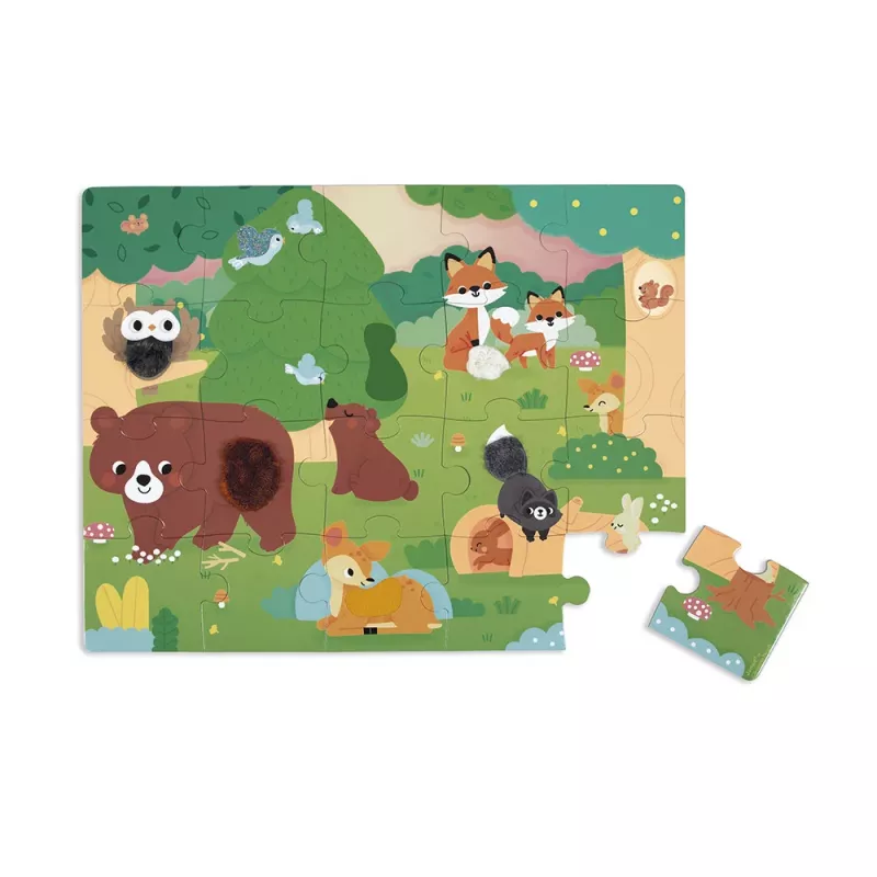 Janod Puzzle tattile sensoriale Foresta 20 pezzi 2+