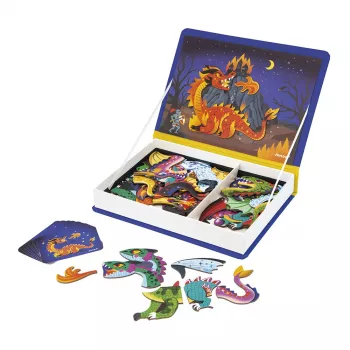 Janod Magnetibook Draghi gioco magnetico con libro - tema draghi fantasia