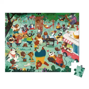 Janod Puzzle in valigetta Famiglia degli orsi da vestire, 54 pezzi