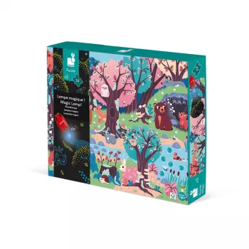 Janod Puzzle Foresta luminescente al buio con lampada UV 24 pezzi