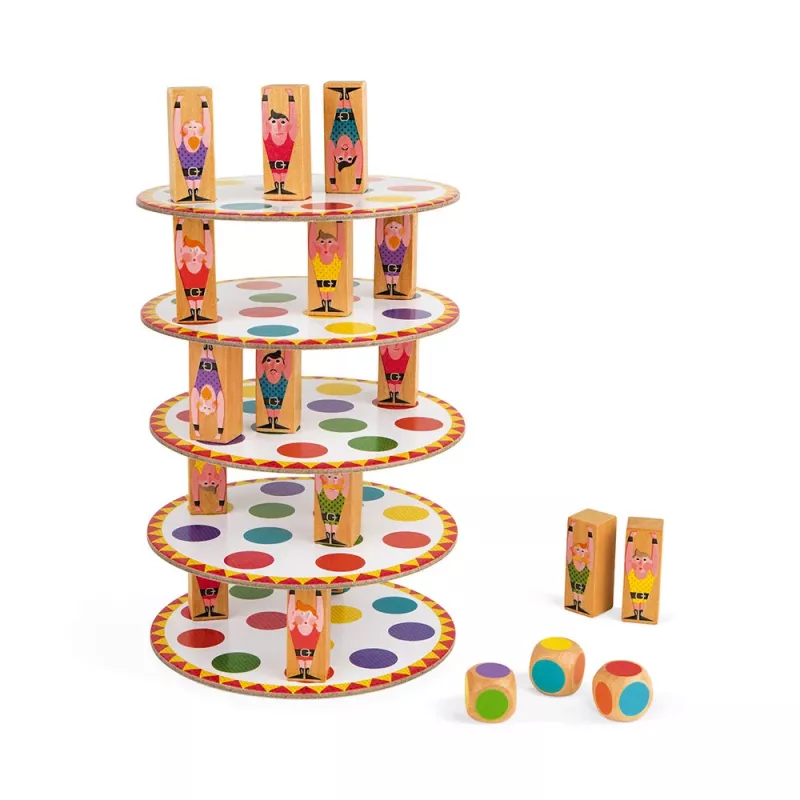 Janod Akrobaci J02757 gioco di impilamento in legno