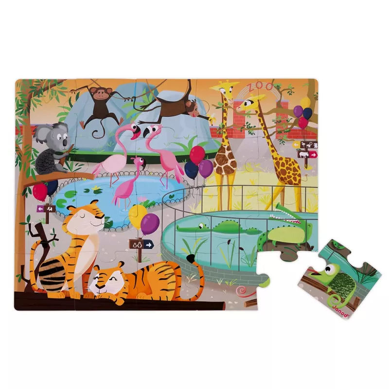 Janod Zoo Train set di gioco in legno 20 pezzi