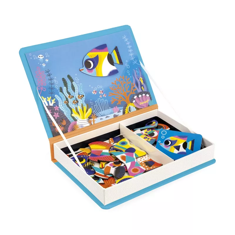 Janod Magnetibook Pesci tropicali libro puzzle magnetico 3+