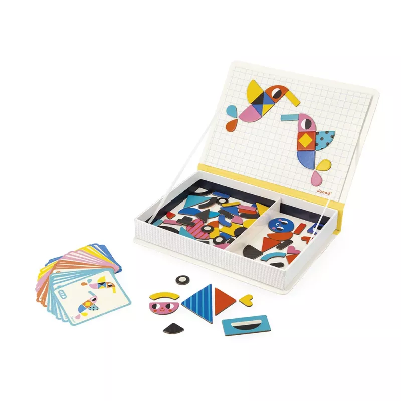 Janod Magnetibook Forme giocattolo magnetico educativo 43 pezzi 10 carte da 3 anni (edizione 2026)