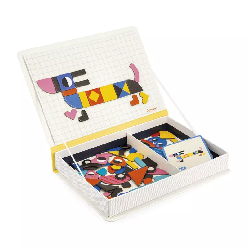 Janod Magnetibook Forme giocattolo magnetico educativo 43 pezzi 10 carte da 3 anni (edizione 2026)