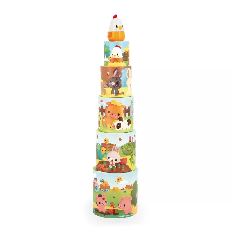Janod Piramide impilabile Fattoria gallina