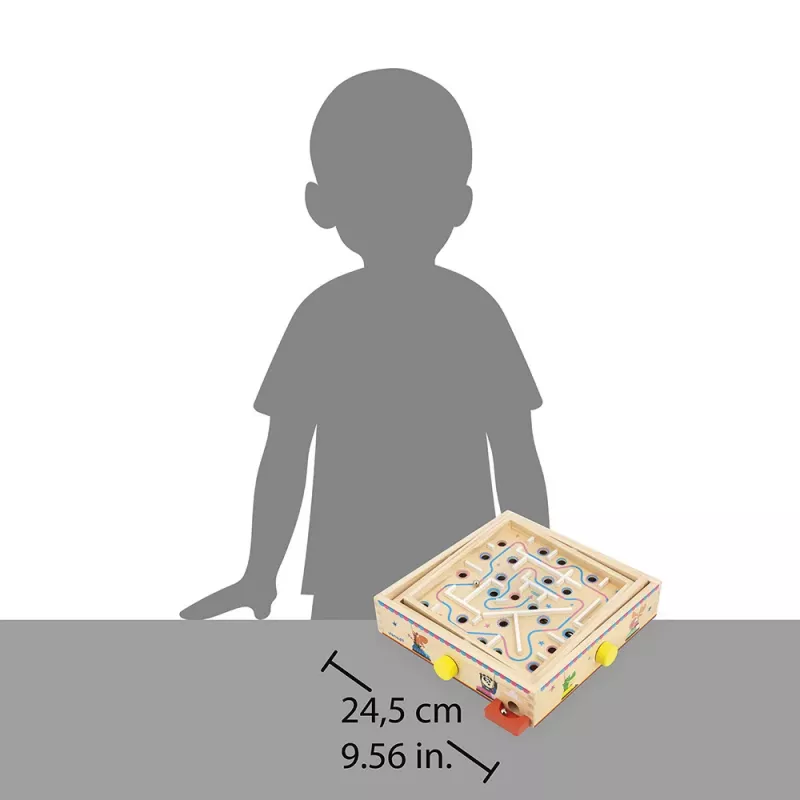 Janod Applepop Ball Maze Game - labirinto in legno con penna magnetica per bambini da 5 anni