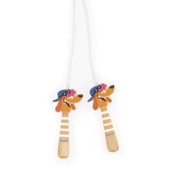 Janod Applepop Corda per saltare con manici in legno 3+